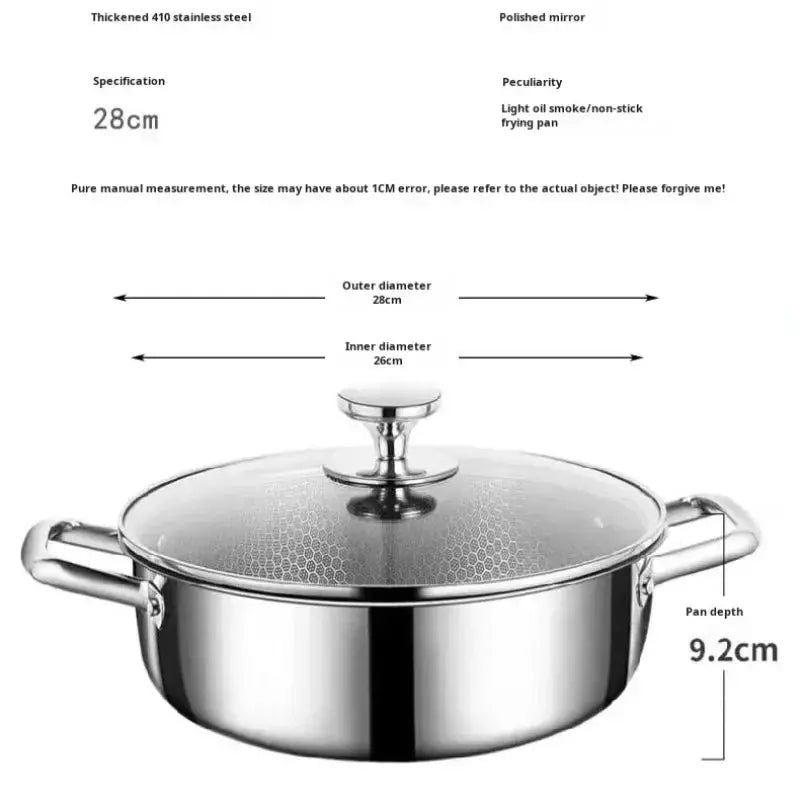 Stainless Steel Soup Pot | 3-4L Capacity | 28 cm | Gas And Induction Compatible