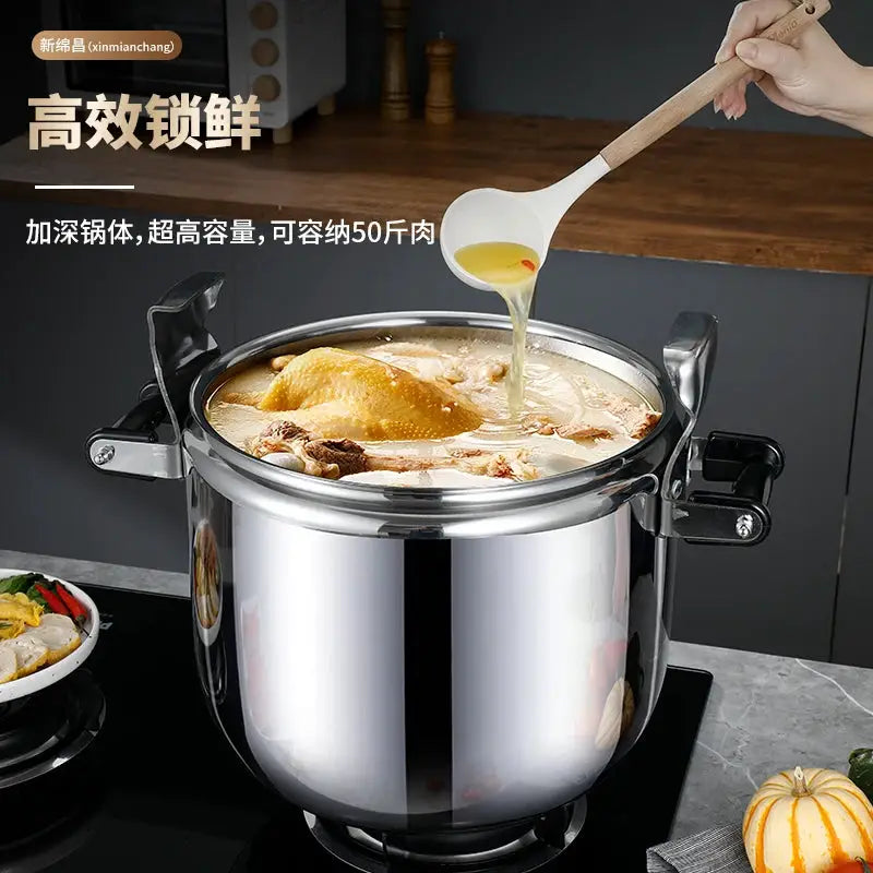 Pressure Cooker | 30 Quart Capacity | Stainless Steel | Large Steamer