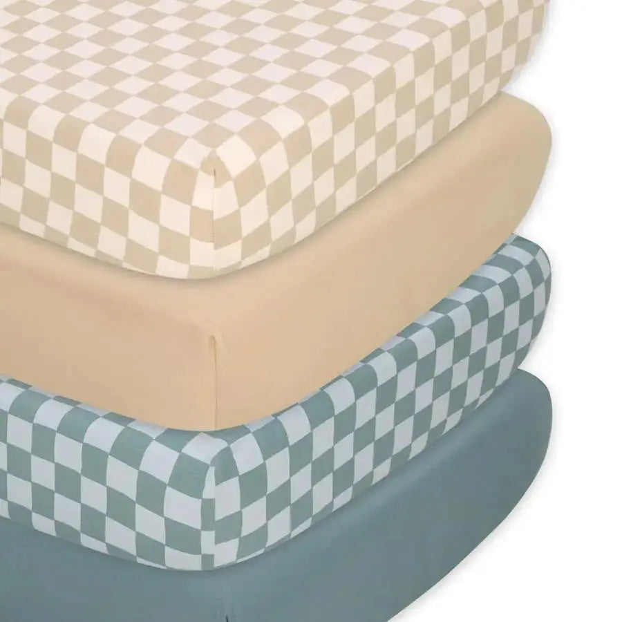Peanutshell 4Pack Organic Fitted Crib Sheet Set Soft amp Breathable Baby Girl or Boy Crib Sheets, 100 Jersey Cotton Nursery Deco from PriceLows™