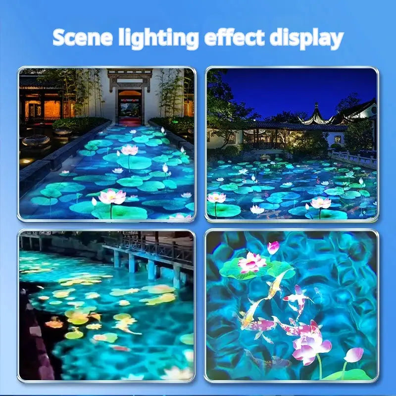 LED 3D Projection Lamp | Aluminum Housing | Water Ripple Pattern