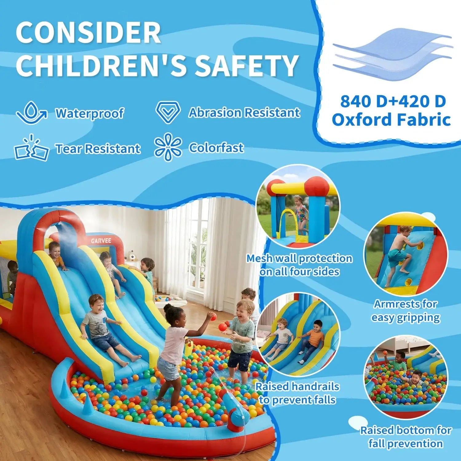 8-in-1 Inflatable Water Slide Park - 23 ft Kids Water Bounce House with Dual Racing Slides, Climbing Wall, Trampoline, Splash Pool, Large Outdoor Backyard Fun for Kids Ages 3-12 from PriceLows™