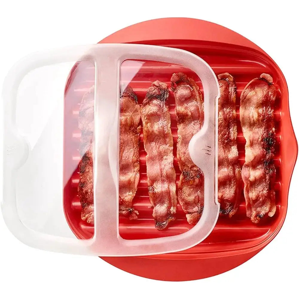 Microwave Bacon Tray | Splatter Lid | Grease Draining | BPA Free