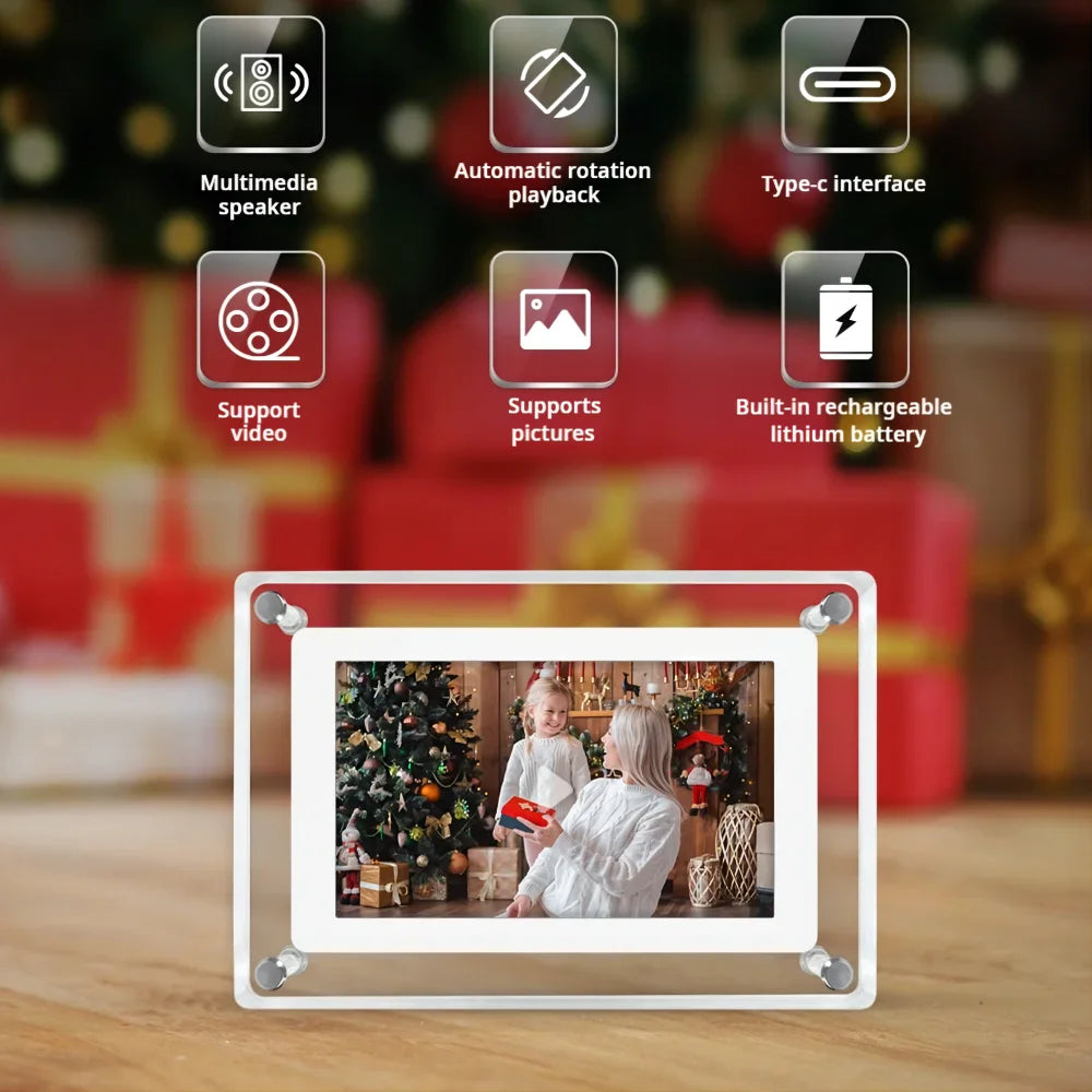 Acrylic Digital Photo Frame | IPS Display | 4GB Built-In Memory | 5 to 7 Inches