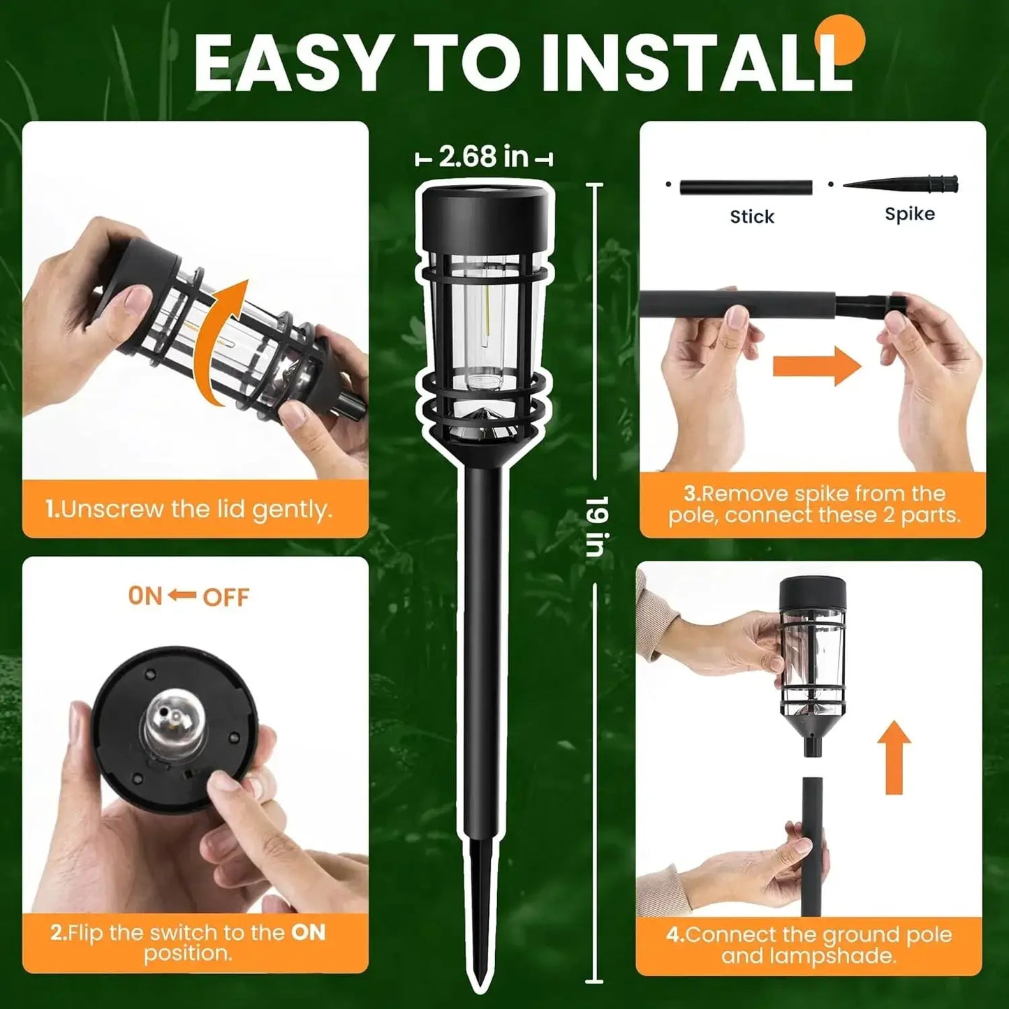 4 Sets Outdoor Solar Street Lights, Waterproof Solar Landscape Lights for Yard, Path, Landscape and Sidewalk (Warm White). from PriceLows™