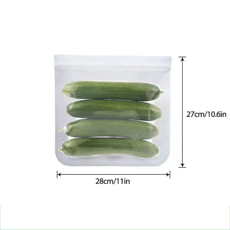 Silicone Food Storage Bags | Stand Up Zip | Leakproof Reusable | 1/2/3/4 Pcs
