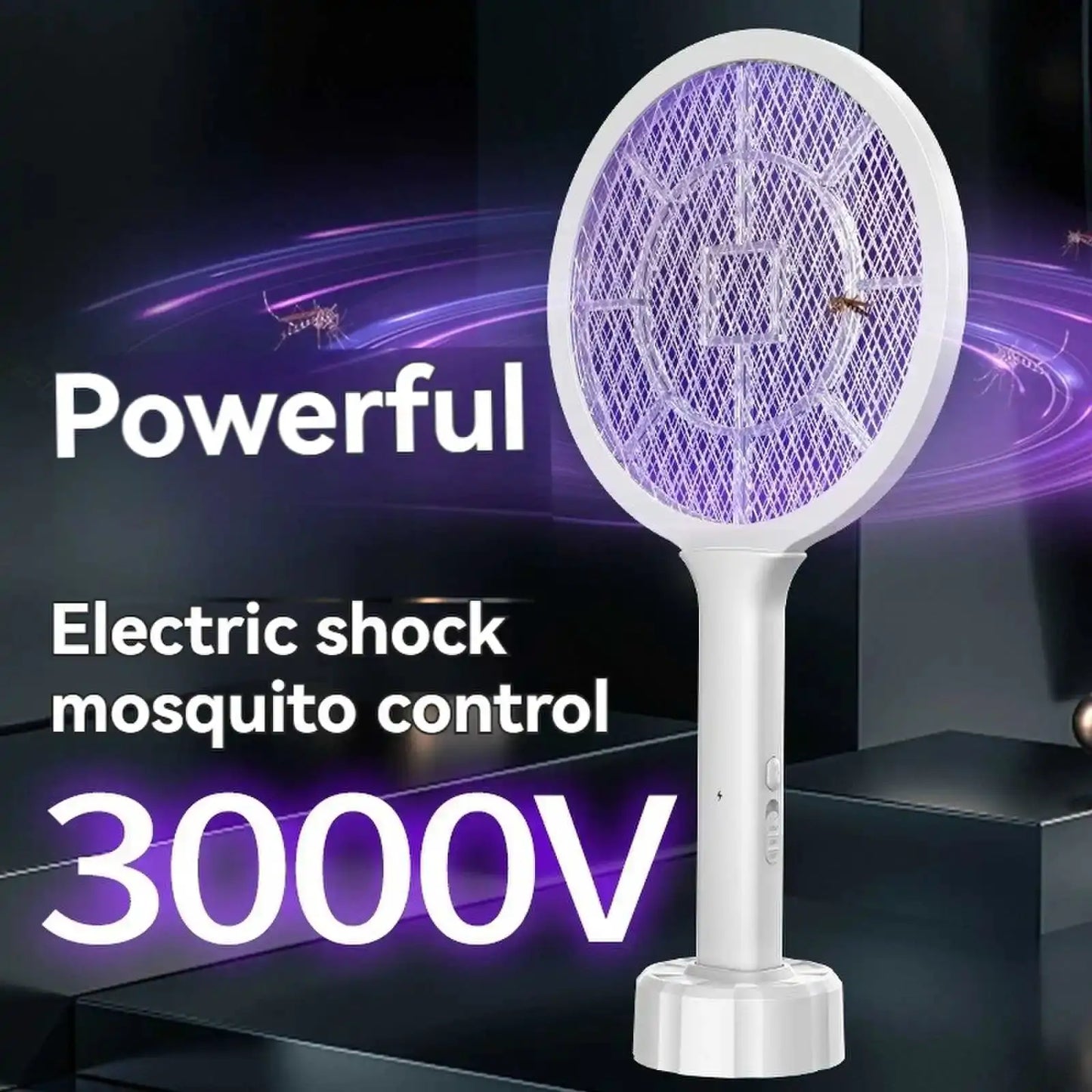 USB charging mosquito swatter, electric mosquito swatter, insect killer, equipped with ultraviolet light, fly swatter, mosquito lure lamp, mosquito killer lamp, kills small insects, high-voltage mosquito killer, suitable for from PriceLows™