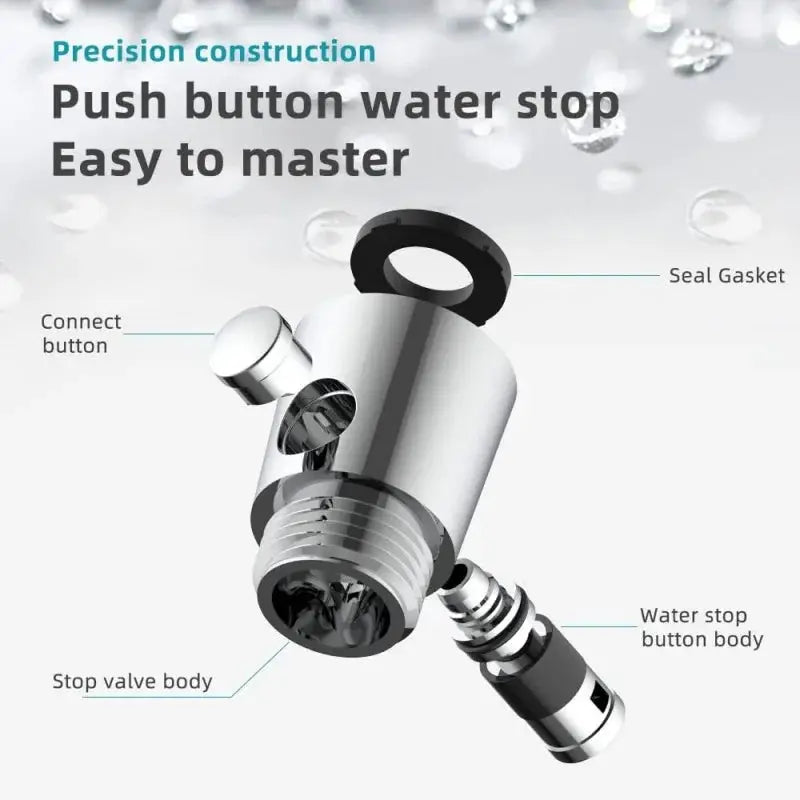 Shower Head Stop Valve | One Button Pause | Water Controller | Universal Fit