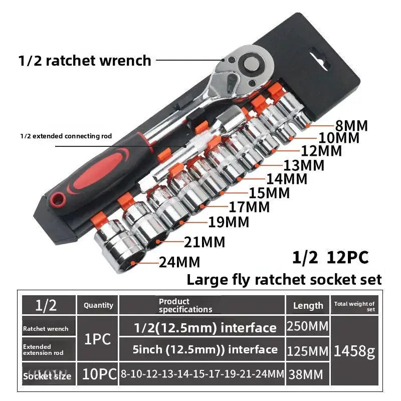 Combination Hardware Tools, Complete Set Of Car Repair Tools, Motorcycle Modification Quick Ratchet Wrench Socket Bracket from PriceLows™