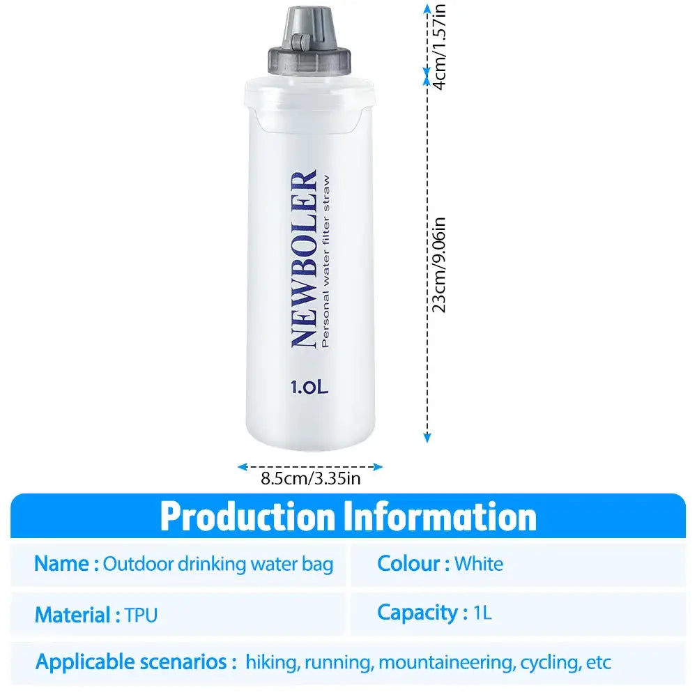 1L Folding Water Bottle TPU BPA-Free Collapsible Soft Flask Outdoor Sport Hiking Camping Running Portable Soft Water Bottle from PriceLows™