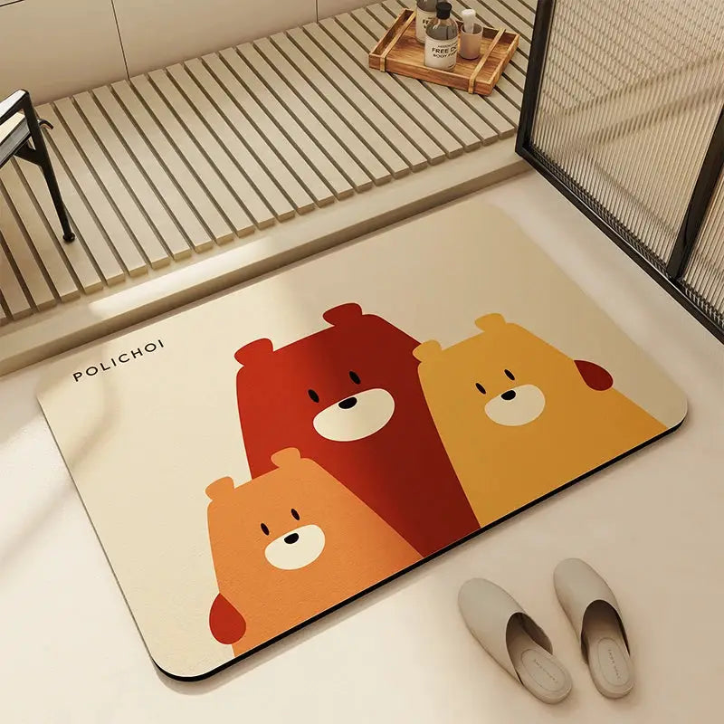 Diatomite Bath Mats Bathroom Absorbent Anti Slip Floor Mat Foot Carpet Quick Dry Shower Toilet Rug Doormat Washable from PriceLows™
