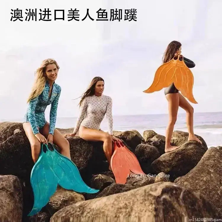 Adult Children Professional Mermaid Fins Water Sports Training Swimming Soft Rubber Large Monofin Kid Foot Flipper Swim Shoes from PriceLows™