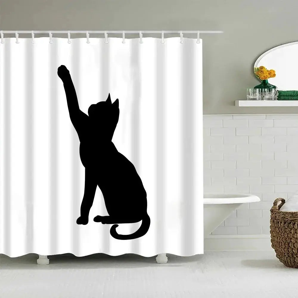 Puppy Cat Cute Cartoon Shower Curtains Washable Fabric Polyester For Bathtub Art Bathroom Decor Partition With Hooks Waterproof from PriceLows™