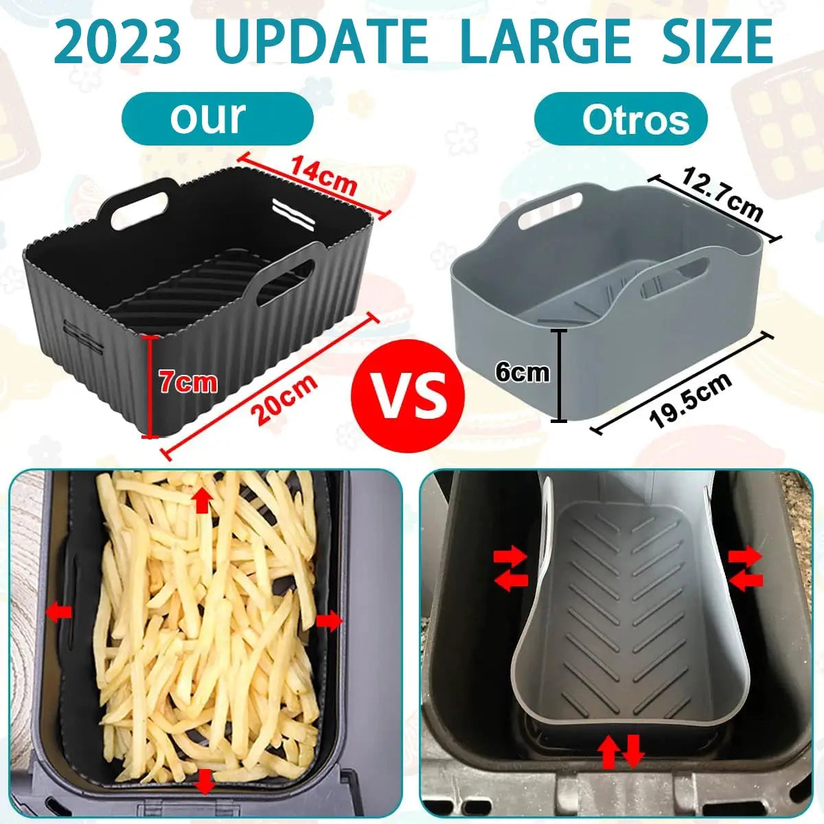 Silicone Air Fryer Mold | Cecotec 9L Compatible | Ninja AF400EU/AF300EU | 9L