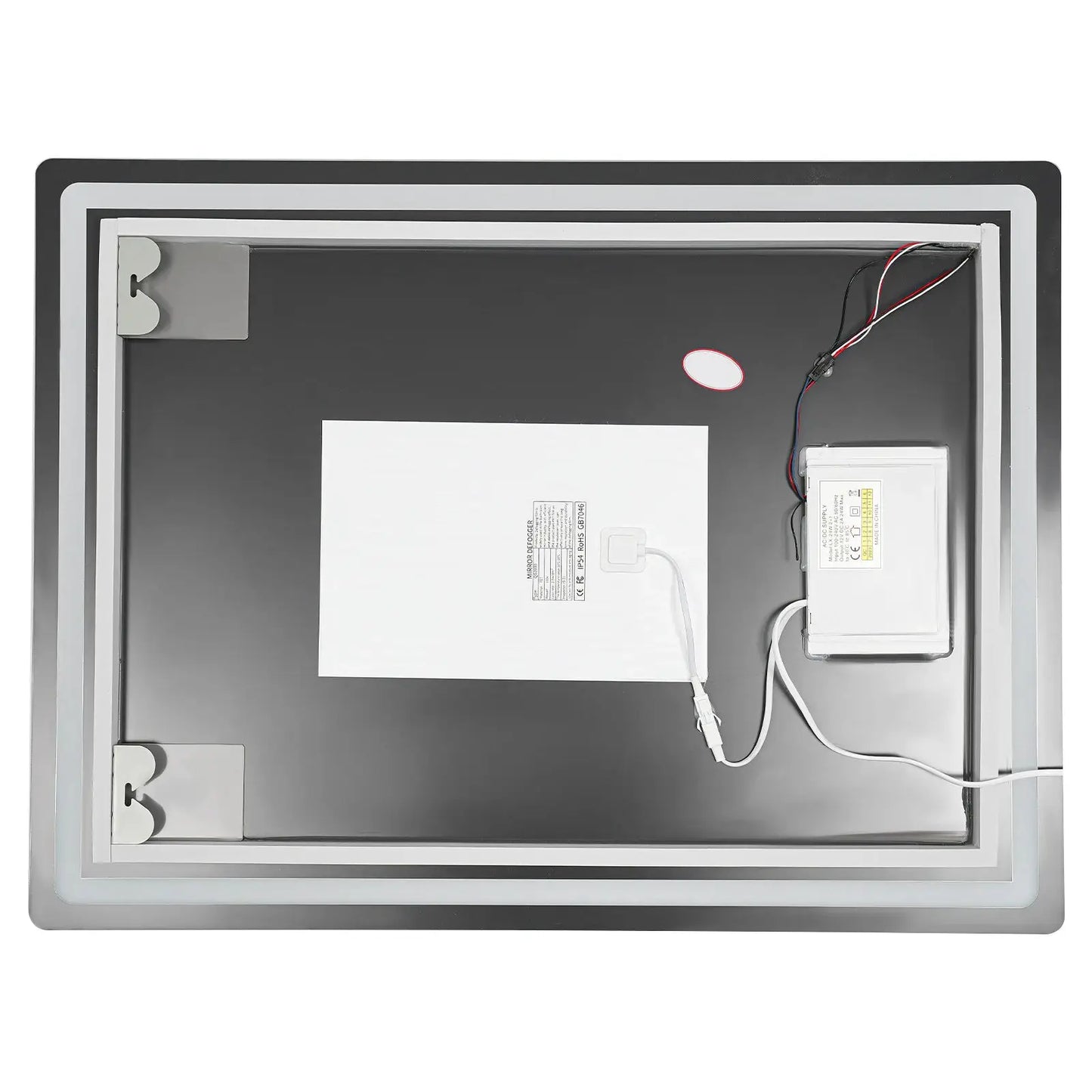 LED Bathroom Wall Mirror, Smart Anti-Fog Mirror with Touch Control, 3-Color Lighting, Digital Clock & Temp Display, 600x800mm from PriceLows™