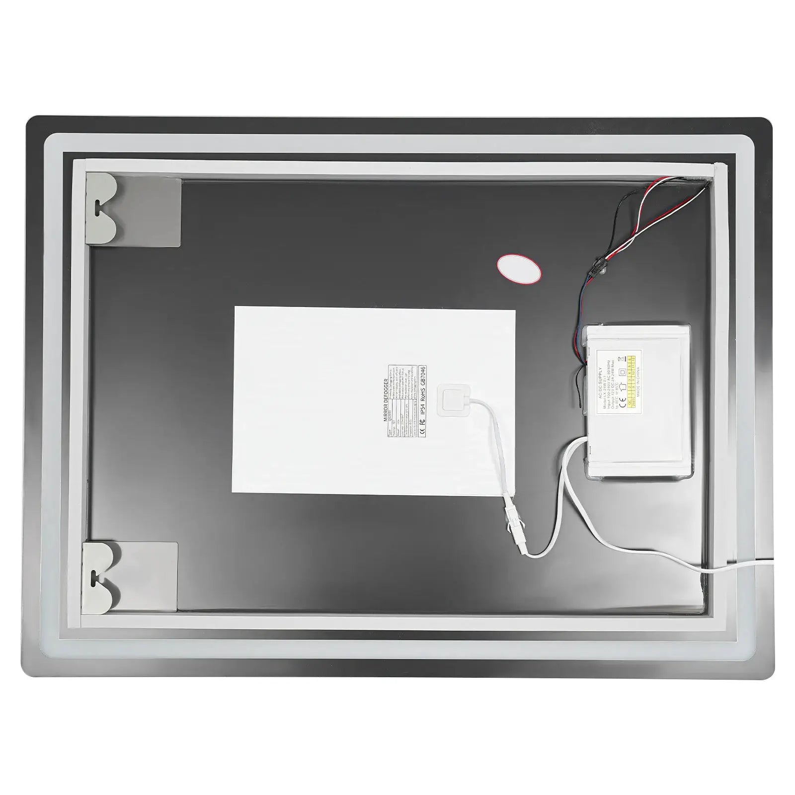 LED Bathroom Wall Mirror, Smart Anti-Fog Mirror with Touch Control, 3-Color Lighting, Digital Clock & Temp Display, 600x800mm from PriceLows™