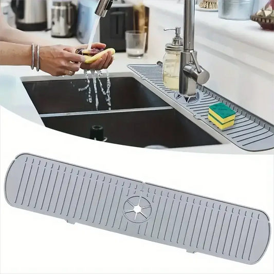 Silicone Drain Mat | Sink Splash Pad Behind Faucet | Countertop Shield