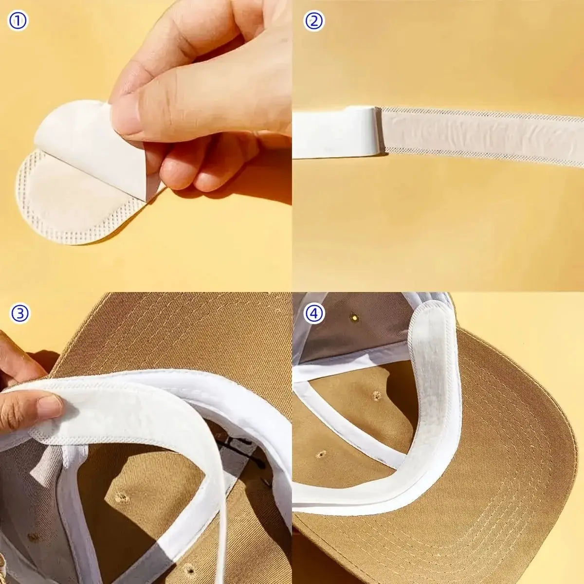 Hat Sweat Absorbers | Nylon Adhesive Liners | Sweatproof Cap Pads | Adult Unisex