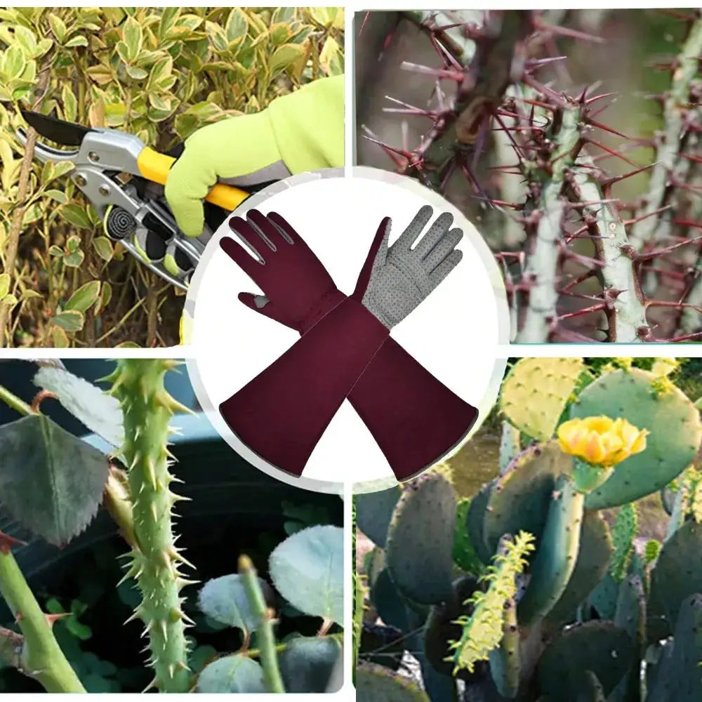 Ladies Thorn Proof Gardening Gloves Long Gauntlet Heavy Duty Garden Gloves, Elbow Length Women Leather Rose Pruning Glove For Yard Work Planting Protection from PriceLows™