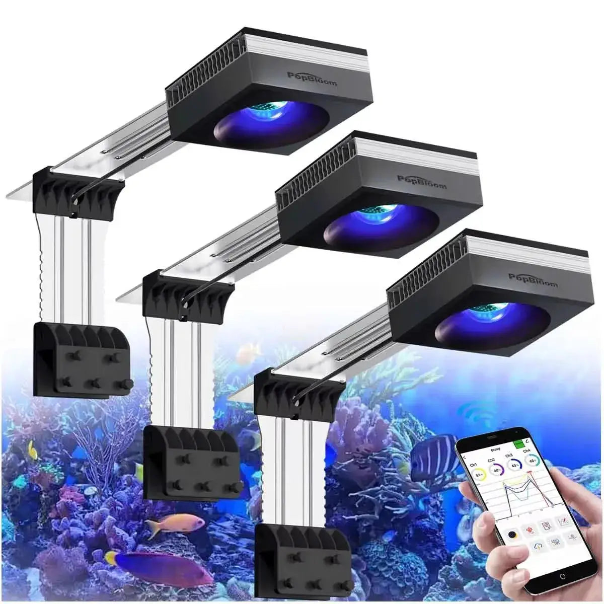 LED Reef Aquarium Light | 100W Full Spectrum | Clip On Mount