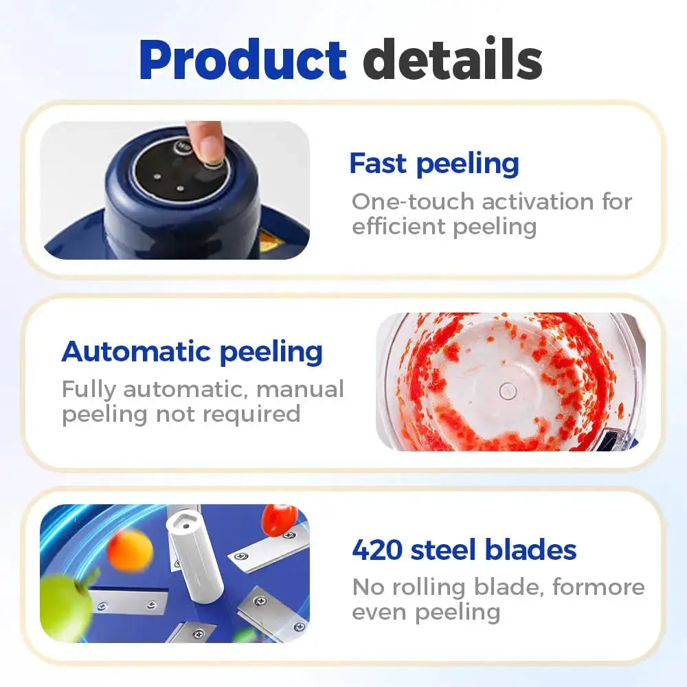 Electric Fruit Peeler Rechargeable Peeling Machine Portable Grape/tomato/Garlic Peeler Fruit Peeling Knife Tools from PriceLows™