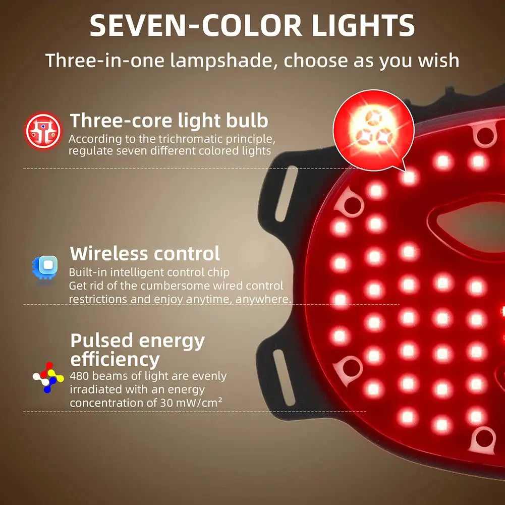 7 Color LED Face Mask or Neck with 80pcs Lights Flexible Soft Photon Red Light Facial Mask Repair Skin Rejuveration Fine Lines from PriceLows™