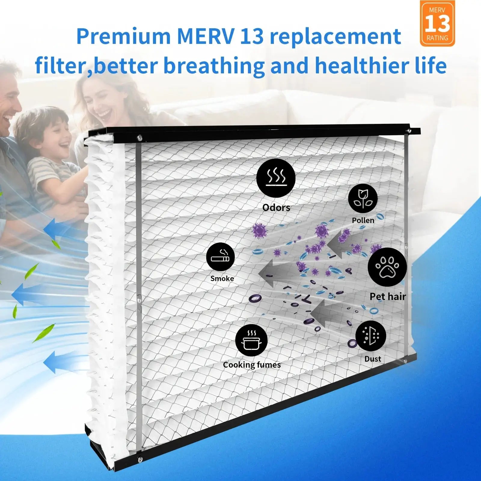 3-Pack HVAC Furnace Air Filters – MERV 13 Pleated Paper Filters, Compatible with Common Whole-House Systems (Sizes: 14x10x1, 16x10x1, 24x10x1, 24x16x1, 34x10x1, 44x0x1) from PriceLows™