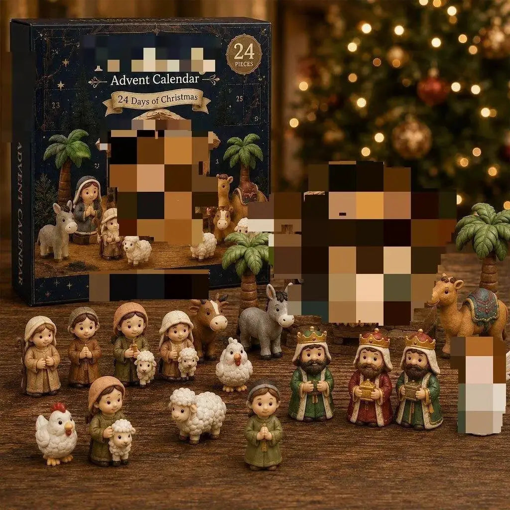2026 Advent Calendar Snowman Set | 24 Pack Acrylic Ornaments | Seasonal Decor