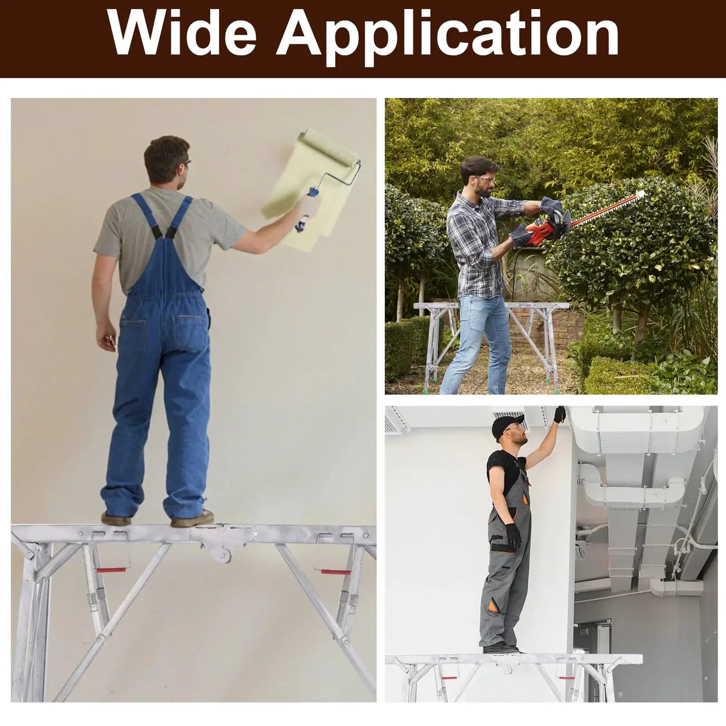 Folding Scaffolding Shelf Thicken Portable Standing Scaffold Single Support Adjustable Height Ladder For Drywall Painting wondeful from PriceLows™