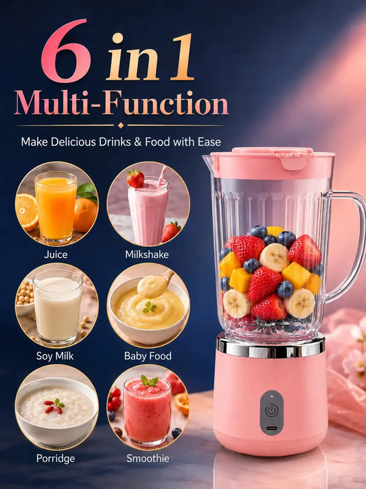 Compact 20cm Mini Portable Blender 800ml Large Capacity USB Charging 304 Steel Blade Smoothie Juicer Cup Easy To Clean from PriceLows™