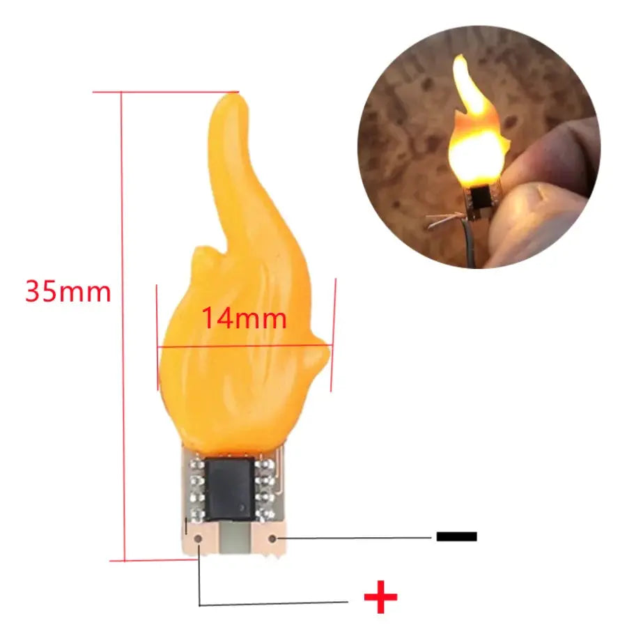 LED Flame Night Light | USB Powered | Frosted Glass | Indoor Lamp