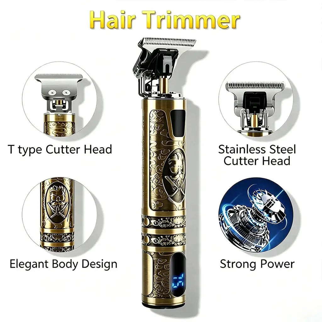 Hair Clipper | LCD Display | USB Rechargeable | 4 Guide Combs Included