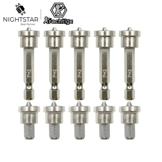 5Pcs 10Pcs 25mm 50mm PH2 Screwdriver Bit Set for Plasterboard Wood Board Depth Stop Limit Cross Tips No-Magnetic Phillips Heads from PriceLows™