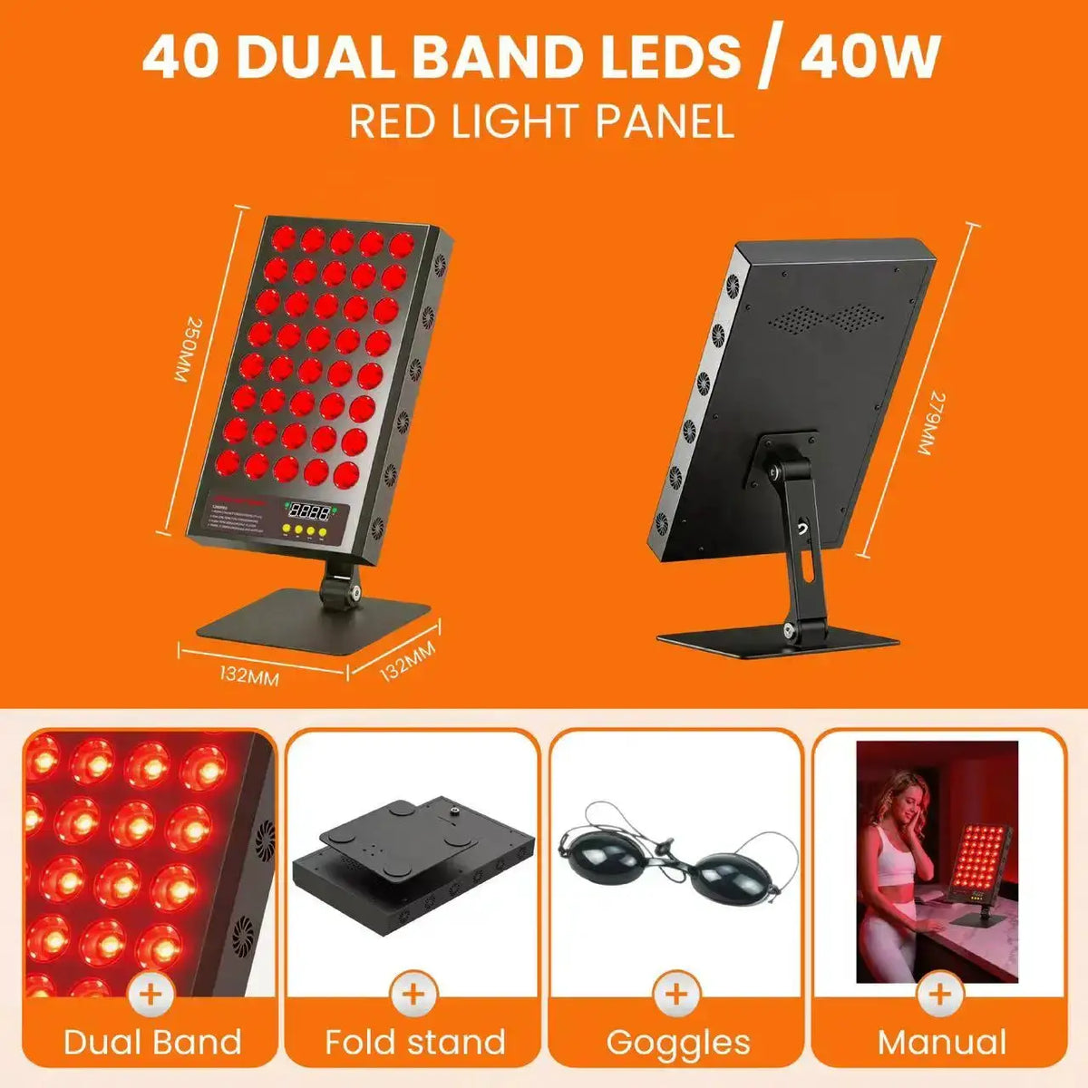 Led Red Light Therapy Panel | 200W | 850Nm 660Nm | Dual Chip