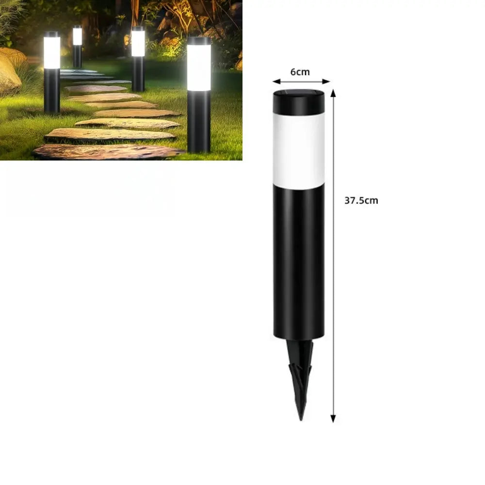 Solar Stainless Steel LED Modern Pathway Lights Upgraded Courtyard Outdoor Garden Cylindrical Lawn Light Outside Walkway Decor from PriceLows™