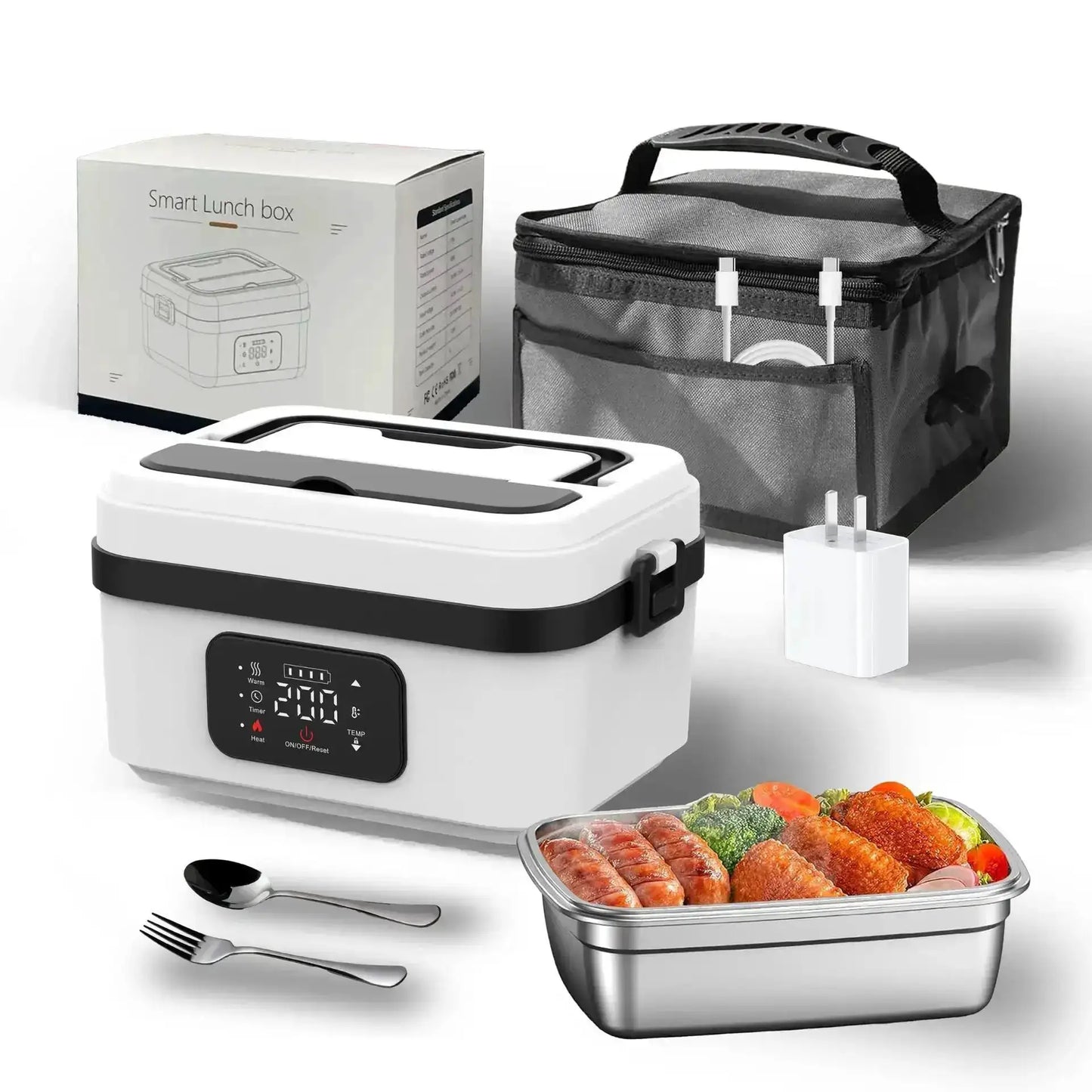 Portable Cordless Electric Lunch Boxes Automatic Self-Heating Food Warmer for Office School from PriceLows™