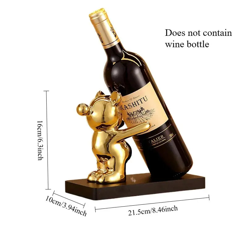Ceramic Teddy Bear Red Wine Rack Statue Luxurious High-end Living Room Home Decor Dining Area TV Cabinet Wine Cabinet Decoration from PriceLows™
