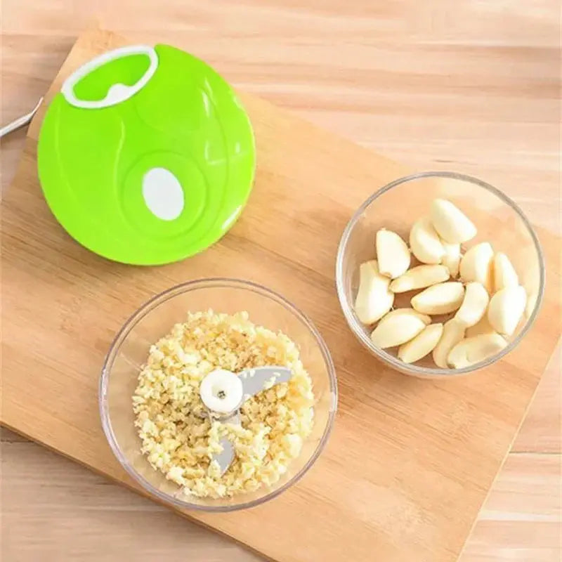 Manual Food Chopper | Stainless Steel Blades | Portable | White Or Green