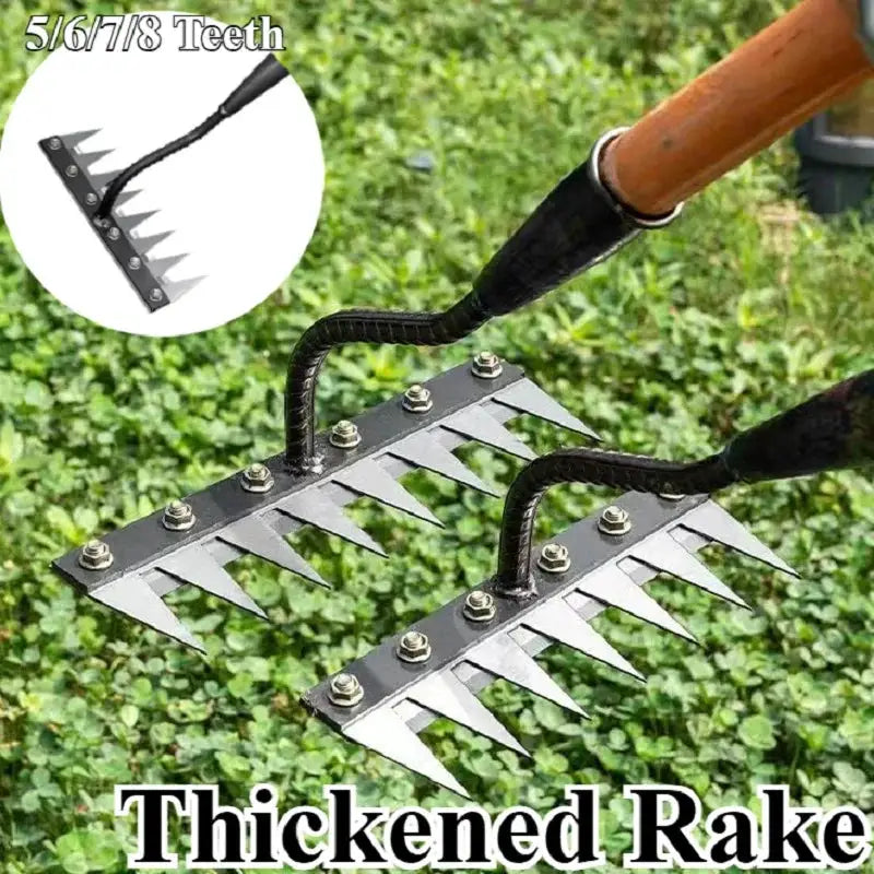 8/7/6/5teeth Garden Weeding Rake Heavy Duty Metal Gardening Hoe Weeding Rake Farm Tool for Gardening Weeding Loosening Soil Rake from PriceLows™