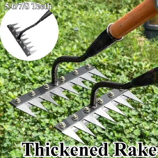 8/7/6/5teeth Garden Weeding Rake Heavy Duty Metal Gardening Hoe Weeding Rake Farm Tool for Gardening Weeding Loosening Soil Rake from PriceLows™