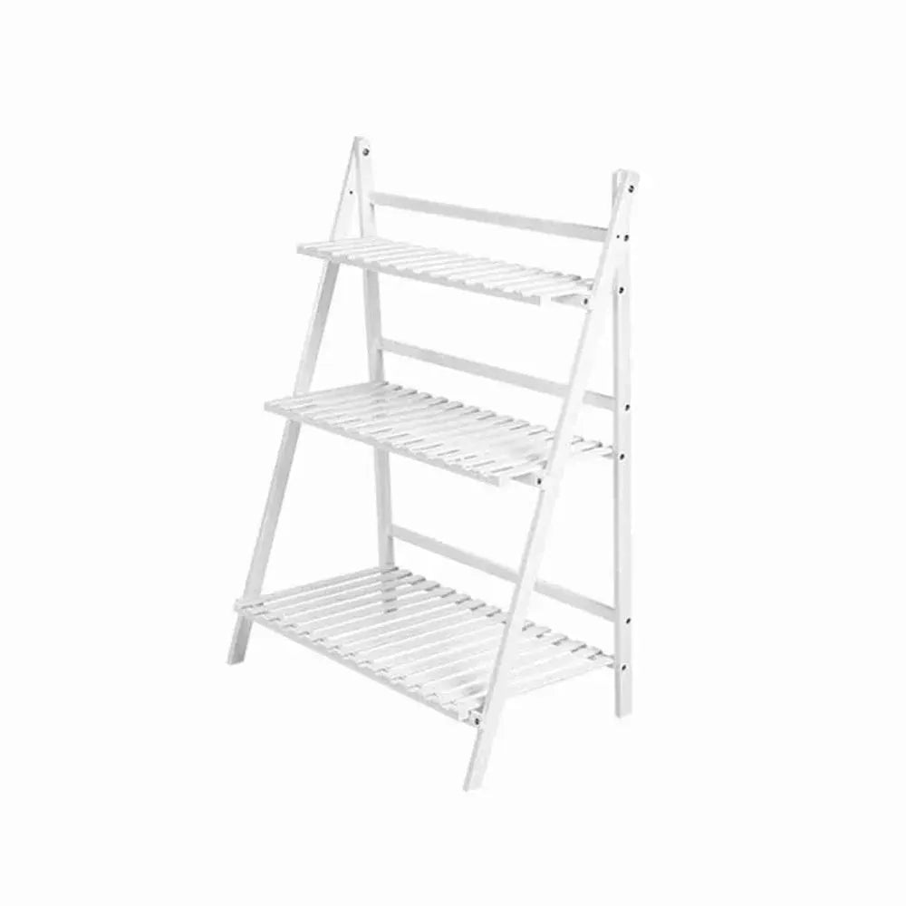 Multi Layer Foldable Plant Pots Rack Stand Shelf for Balcony Living Room Garden Patio(White) from PriceLows™