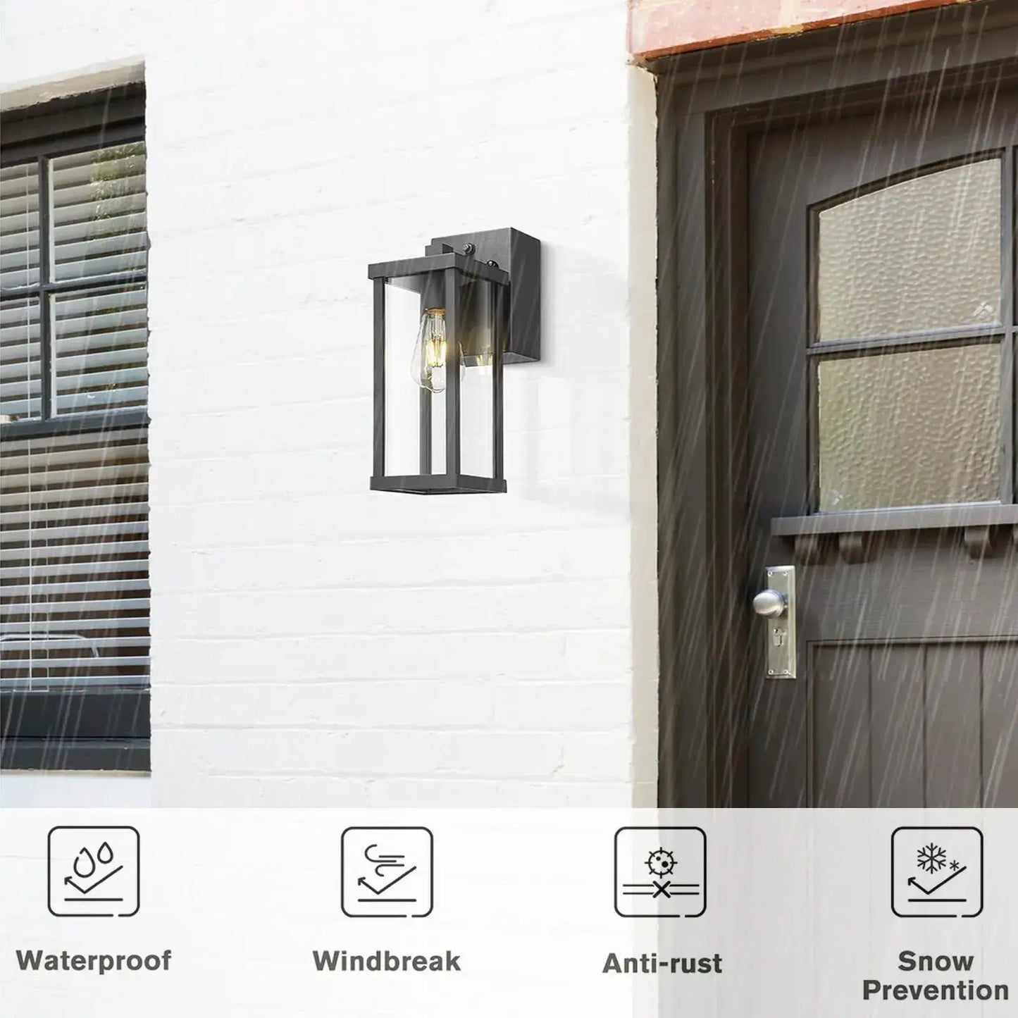 Porch Light With GFCI Outlet Dusk To Dawn Outdoor Light Exterior Lighting Fixtures Wall Mount For House Patio Garage Hallway from PriceLows™