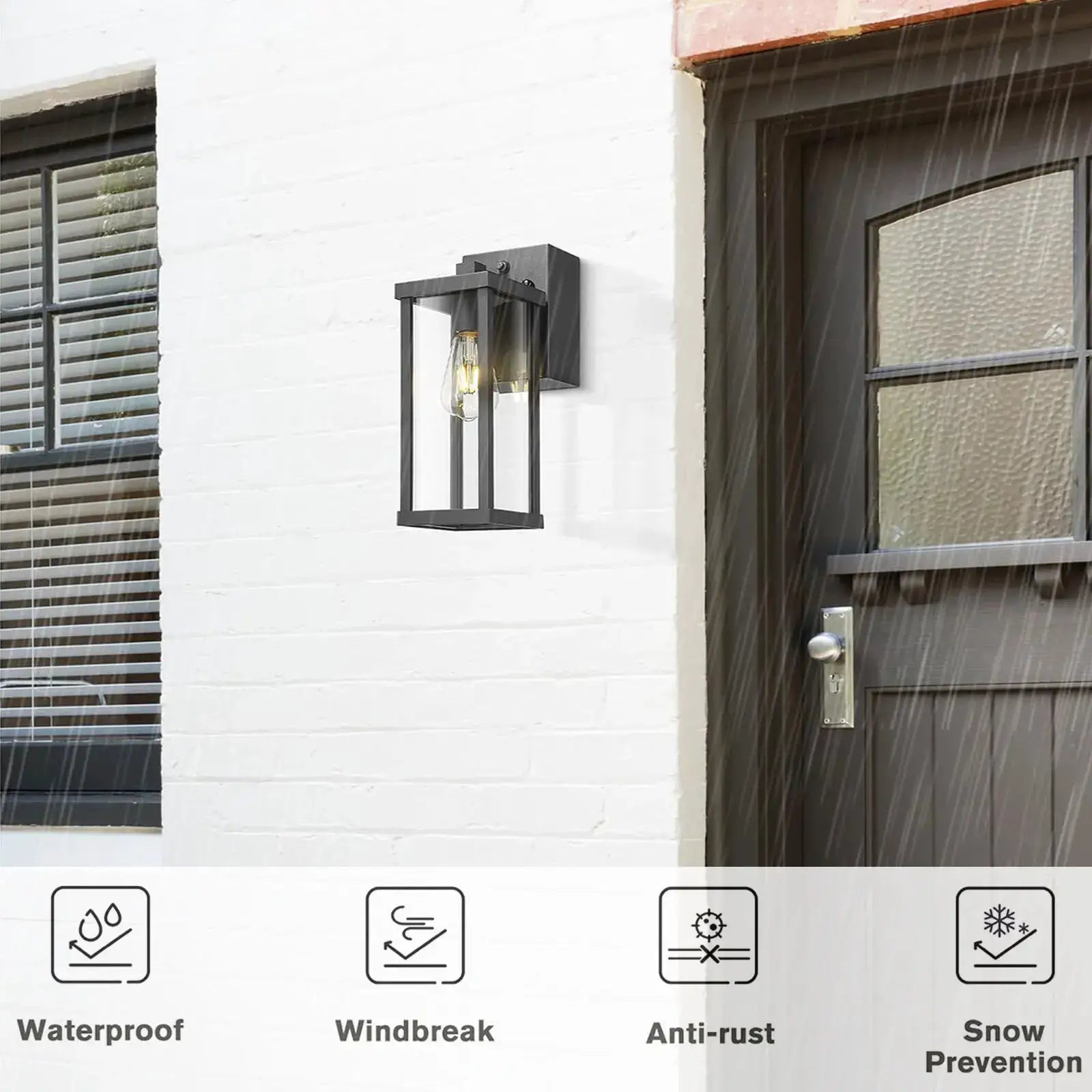 Porch Light With GFCI Outlet Dusk To Dawn Outdoor Light Exterior Lighting Fixtures Wall Mount For House Patio Garage Hallway from PriceLows™