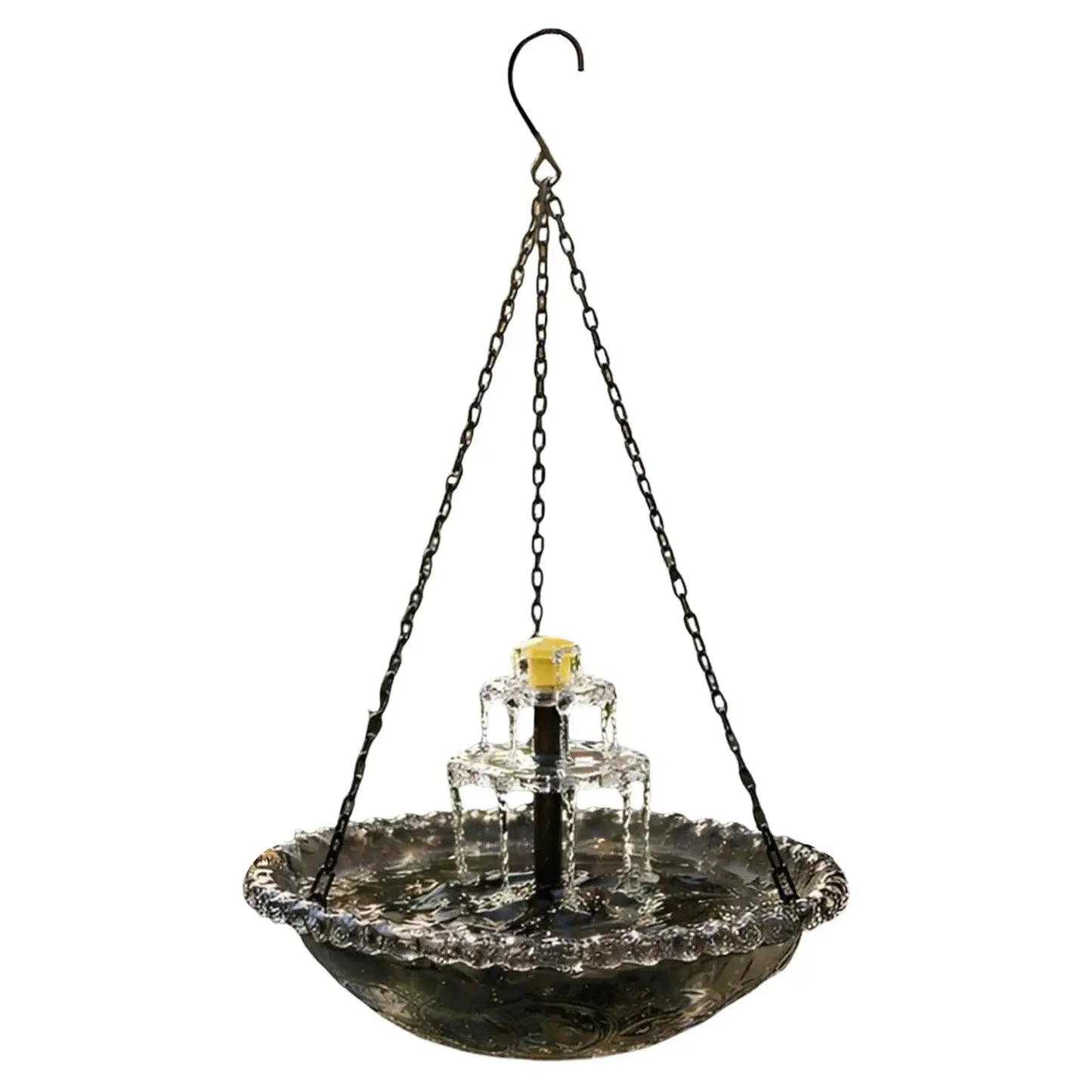 Solar Cascade Hanging Bird Bath Fountain Wildlife Feeder Outdoor Hanging Bird Bath with Solar Fountain for Garden Backyard Patio from PriceLows™