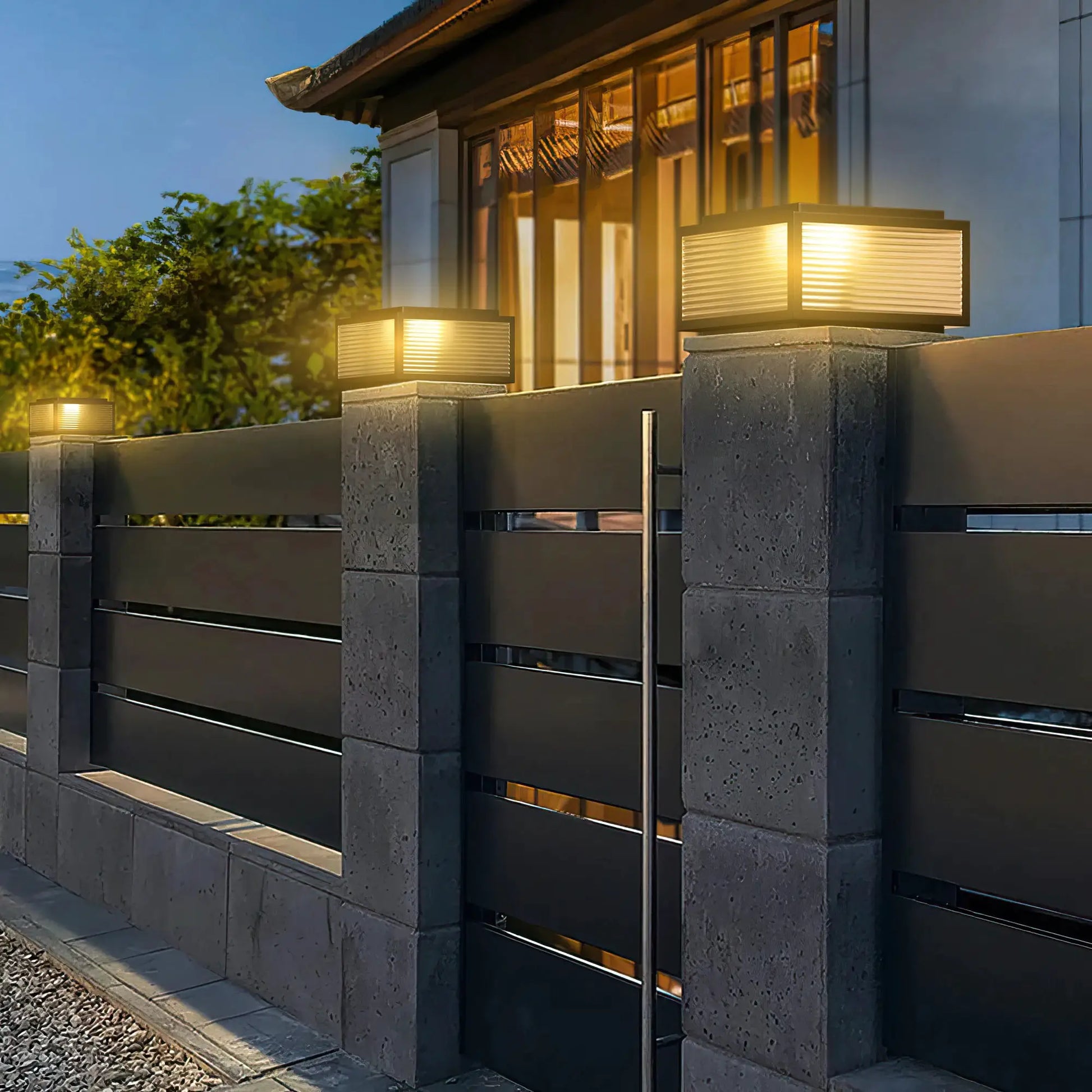 Solar Pillar Lights Outdoor, 30cm Metal&Glass Solar Post Cap Lights, Outdoor Post Lights Solar Powered Ip67 Waterproof from PriceLows™