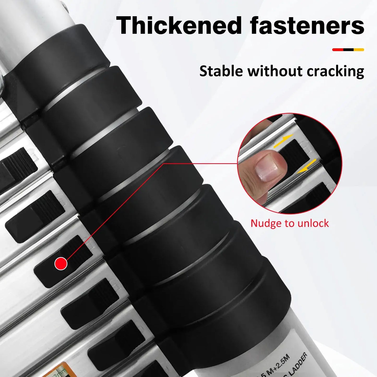 3.8M/5M Aluminium Telescopic Ladder ,Heavy Duty Multi-Purpose A-Frame Sturdy Folding Ladder ,No-slip,150kg Load Capacity from PriceLows™