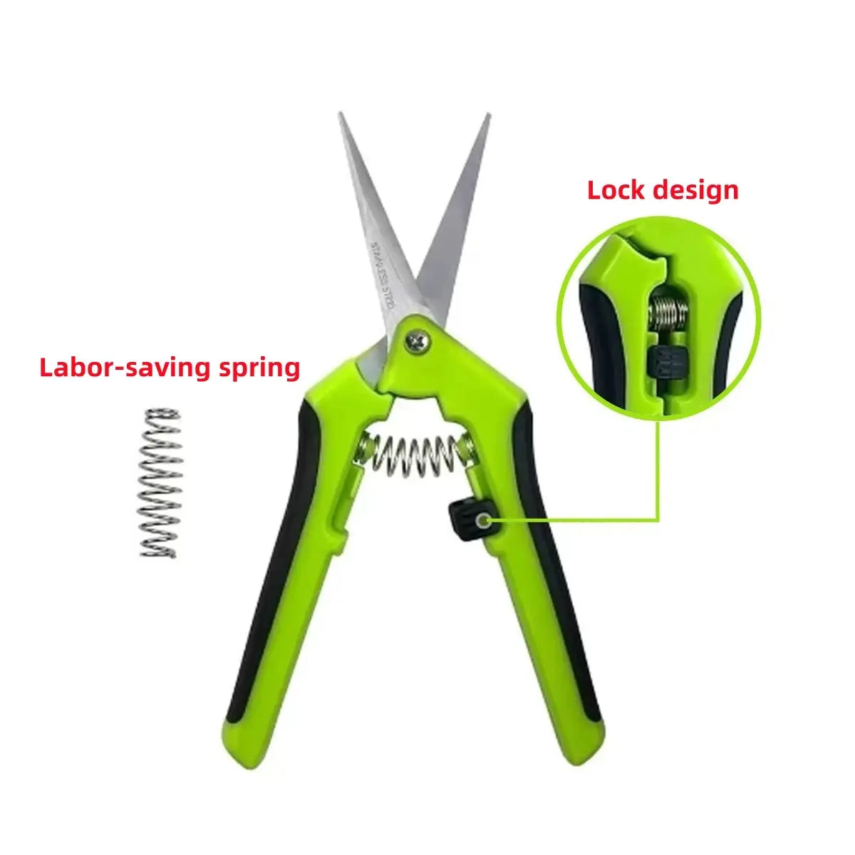 Stainless Steel Pruning Shears | 165Mm Blades | Straight And Bent Head
