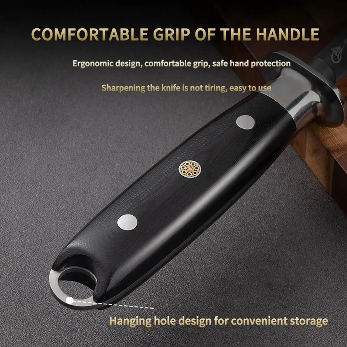 Knife Sharpening Rod | 17in Length | Diamond Coated Titanium Alloy | 17in