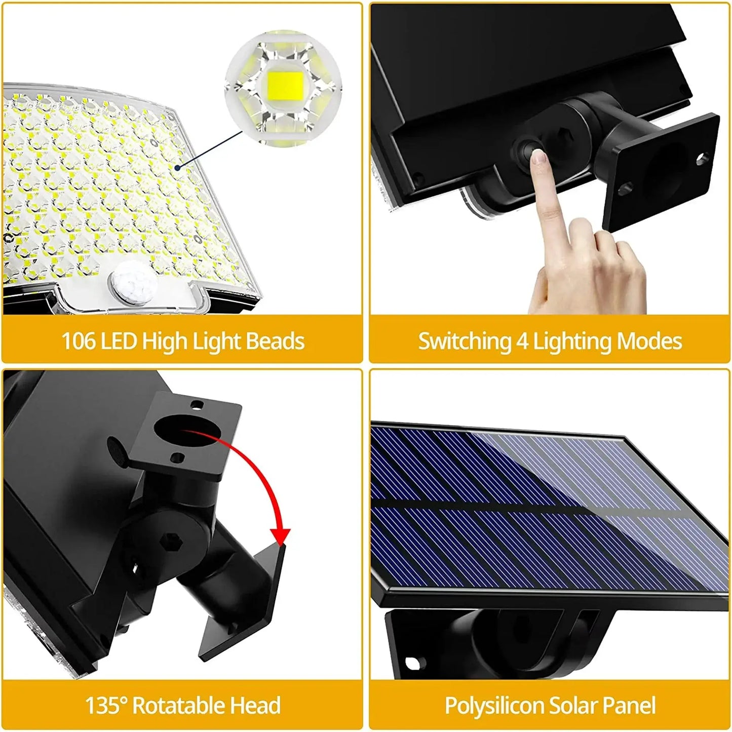 Solar Outdoor Lights - LED Motion Sensor Light with Remote Waterproof Security Flood Light for Patio Garage Porch Yard from PriceLows™