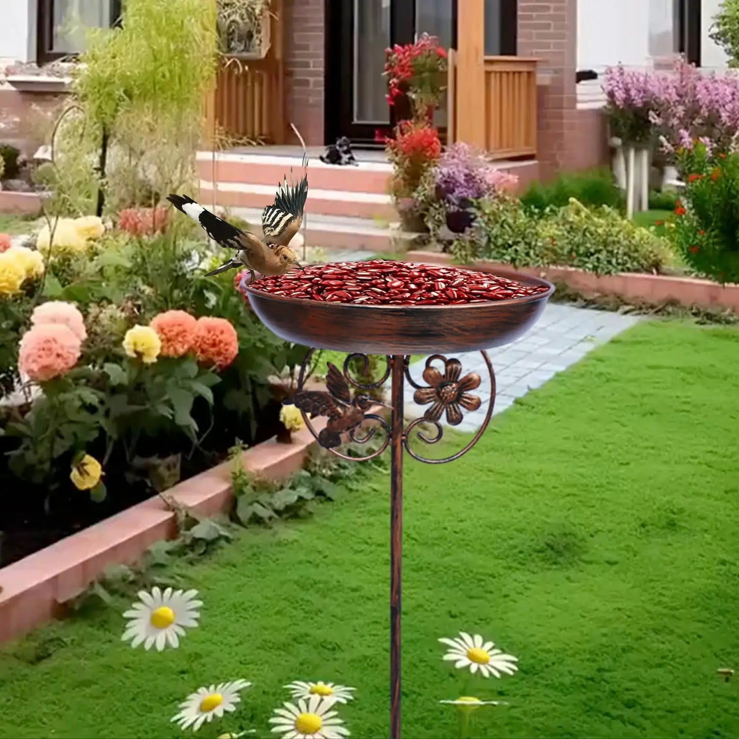 1PC Garden Metal Bird Bath/Feeder, Detachable Cast Iron Decorative Bird Feeder, Suitable for Garden, Patio, and Lawn Decorat from PriceLows™