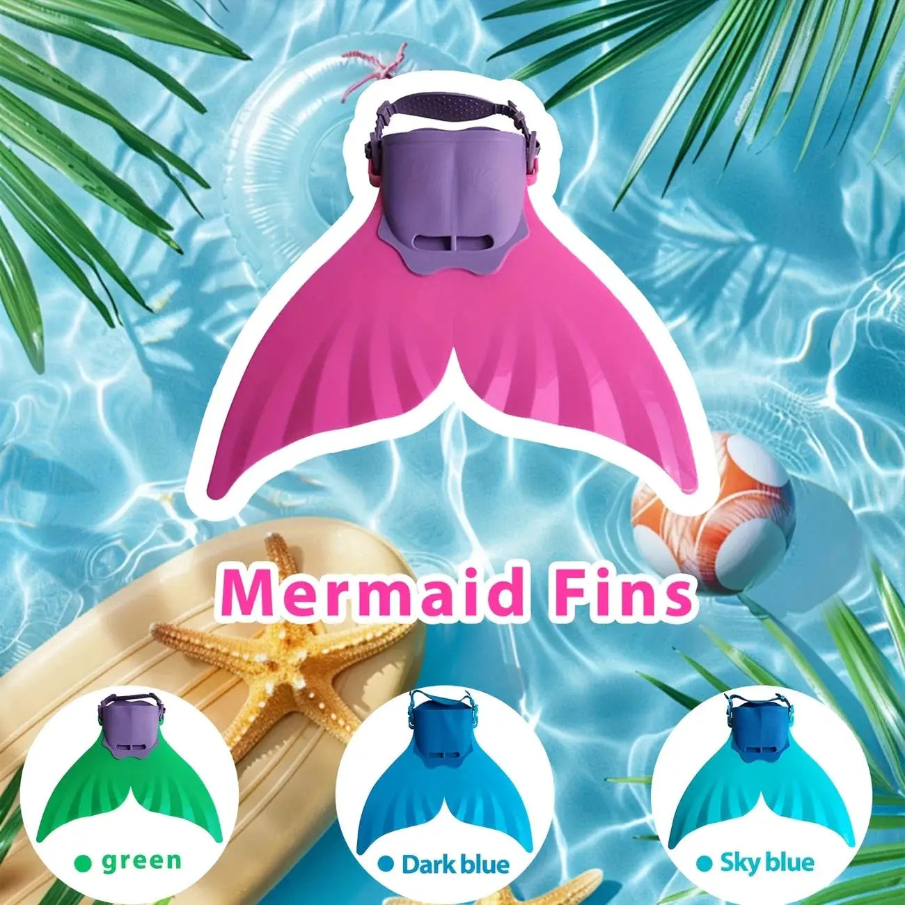 Children Mermaid Fins Two Types Training Pink Flipper Swim Diving Feet Tail Monofin Siamese Webbed Feet Seafront Pool Equipment from PriceLows™
